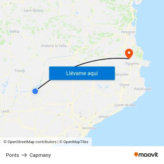 Ponts to Capmany map