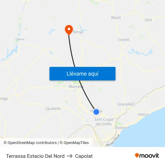 Terrassa Estacio Del Nord to Capolat map