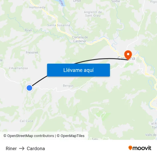Riner to Cardona map