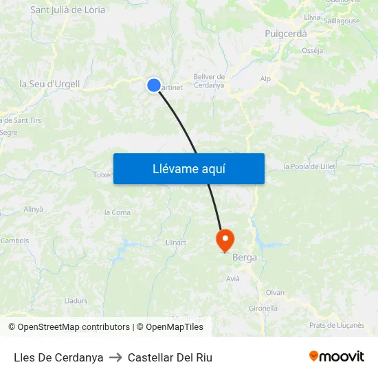 Lles De Cerdanya to Castellar Del Riu map