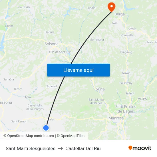 Sant Martí Sesgueioles to Castellar Del Riu map