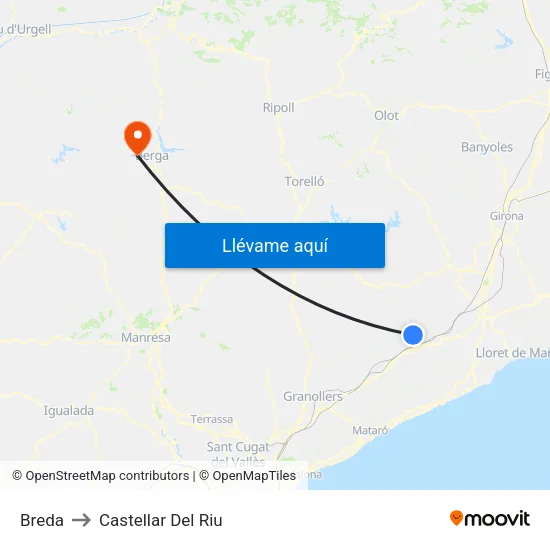 Breda to Castellar Del Riu map