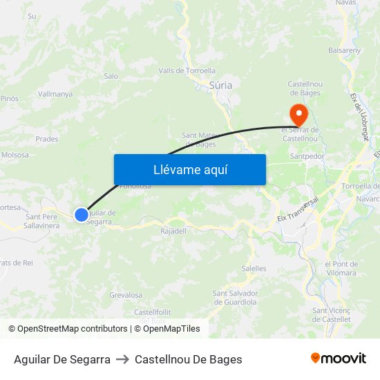 Aguilar De Segarra to Castellnou De Bages map
