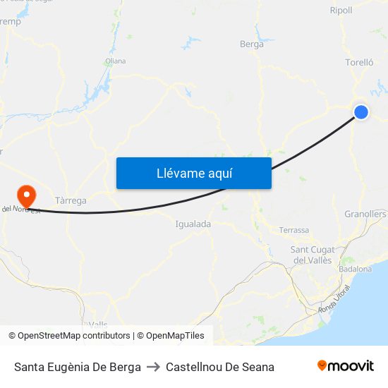 Santa Eugènia De Berga to Castellnou De Seana map