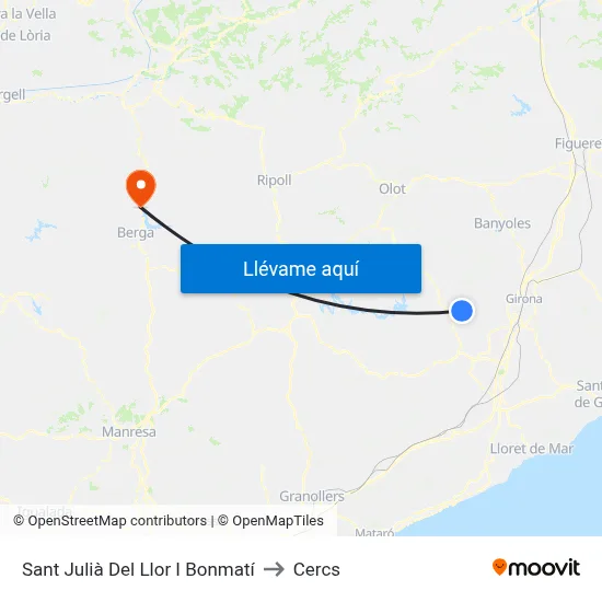 Sant Julià Del Llor I Bonmatí to Cercs map