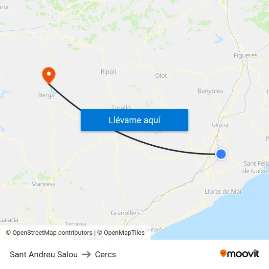 Sant Andreu Salou to Cercs map