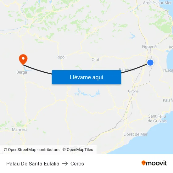 Palau De Santa Eulàlia to Cercs map