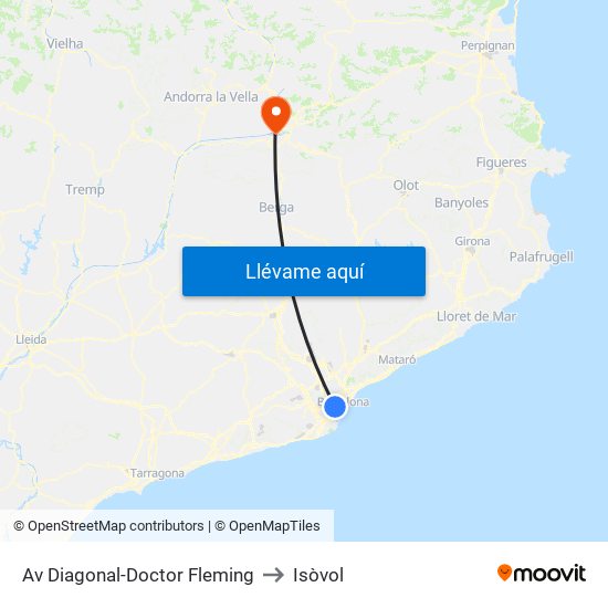 Av Diagonal-Doctor Fleming to Isòvol map