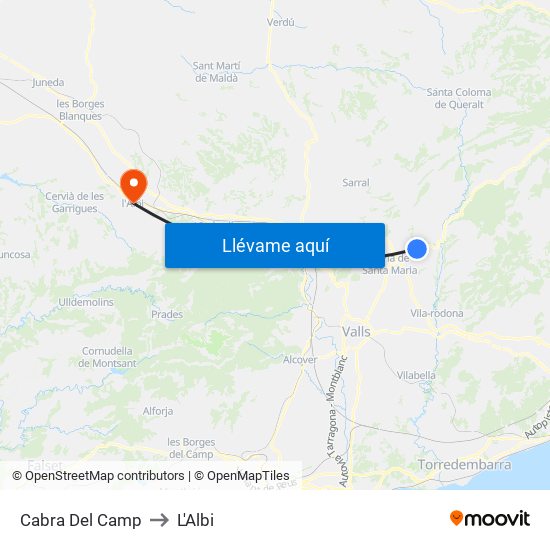 Cabra Del Camp to L'Albi map
