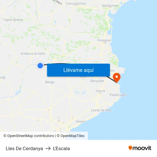 Lles De Cerdanya to L'Escala map
