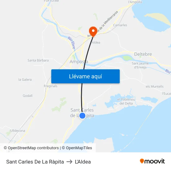 Sant Carles De La Ràpita to L'Aldea map