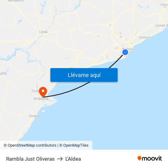 Rambla Just Oliveras to L'Aldea map