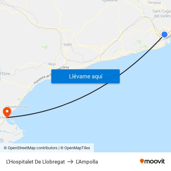 L’Hospitalet De Llobregat to L'Ampolla map