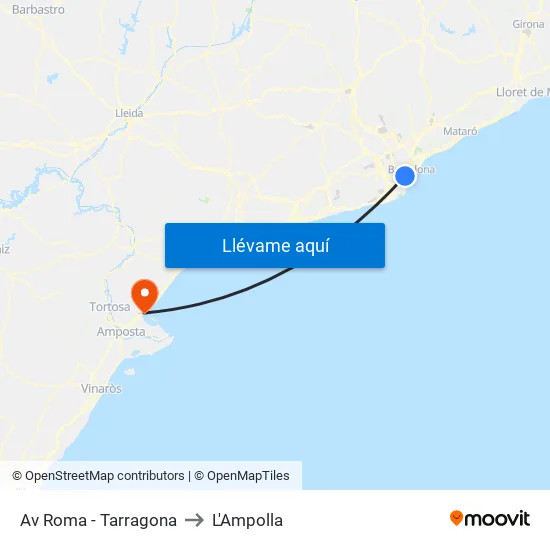 Av Roma - Tarragona to L'Ampolla map
