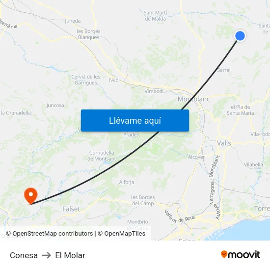 Conesa to El Molar map