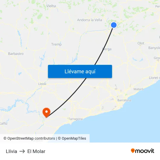 Llívia to El Molar map