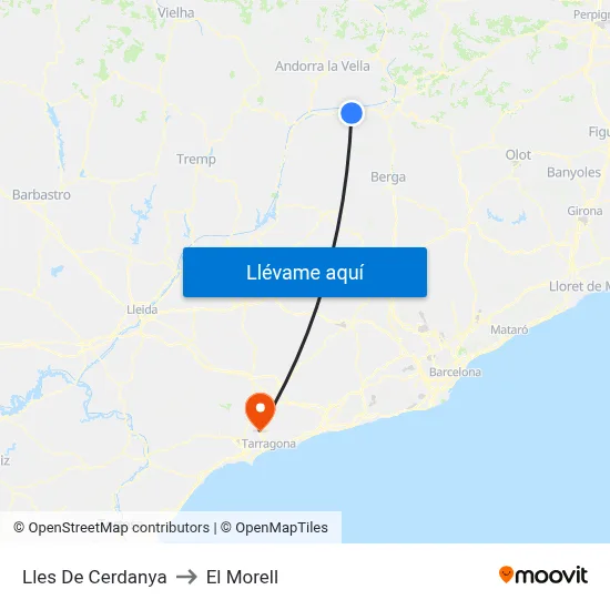 Lles De Cerdanya to El Morell map