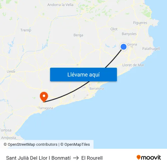 Sant Julià Del Llor I Bonmatí to El Rourell map