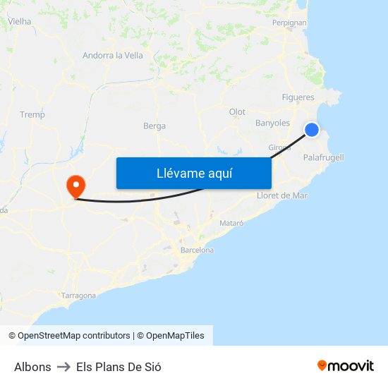 Albons to Els Plans De Sió map