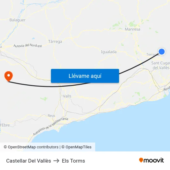 Castellar Del Vallès to Els Torms map