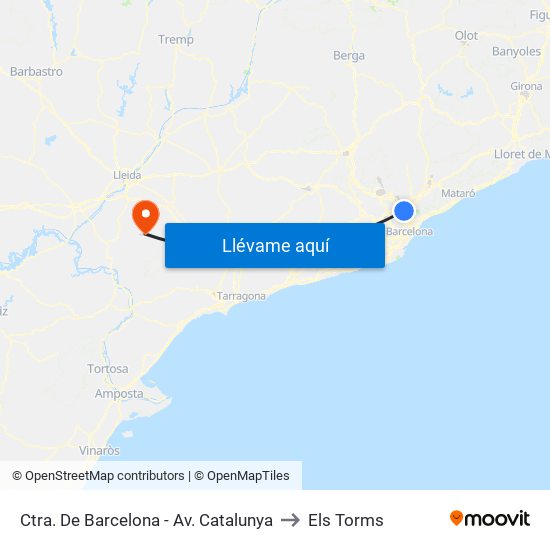 Ctra. De Barcelona - Av. Catalunya to Els Torms map