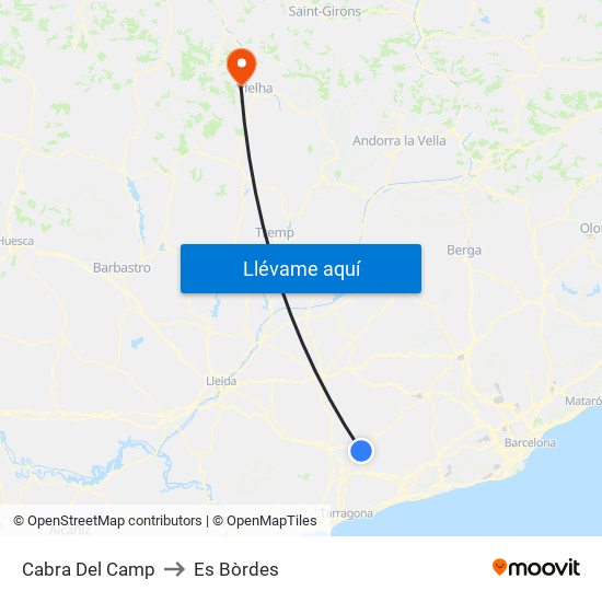 Cabra Del Camp to Es Bòrdes map