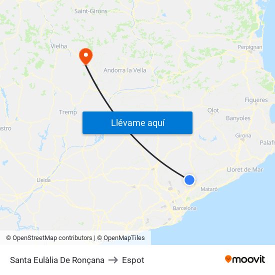 Santa Eulàlia De Ronçana to Espot map