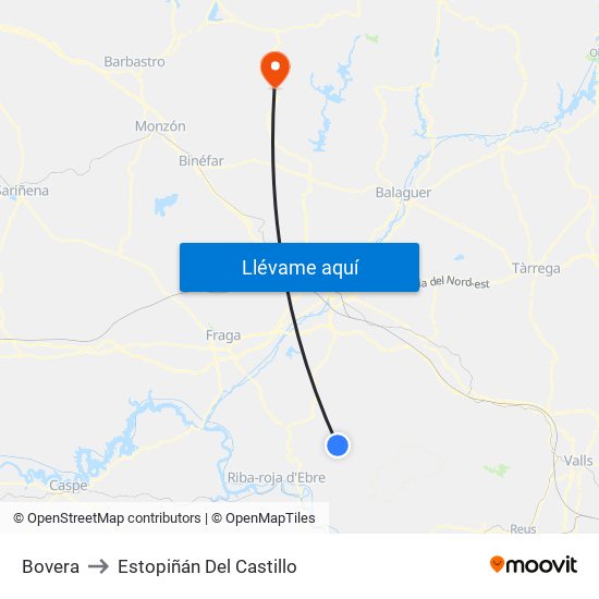 Bovera to Estopiñán Del Castillo map