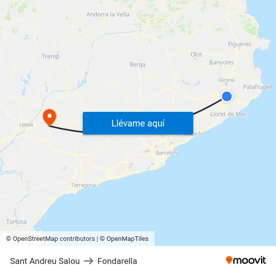 Sant Andreu Salou to Fondarella map