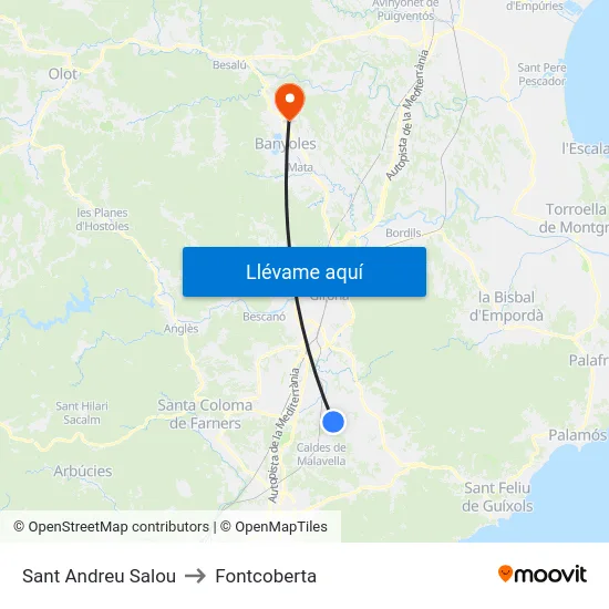 Sant Andreu Salou to Fontcoberta map
