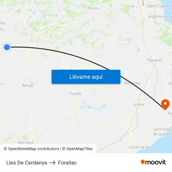 Lles De Cerdanya to Forallac map