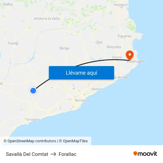 Savallà Del Comtat to Forallac map