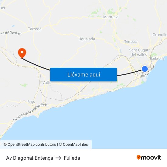 Av Diagonal-Entença to Fulleda map