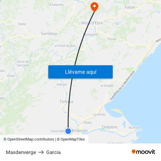 Masdenverge to Garcia map