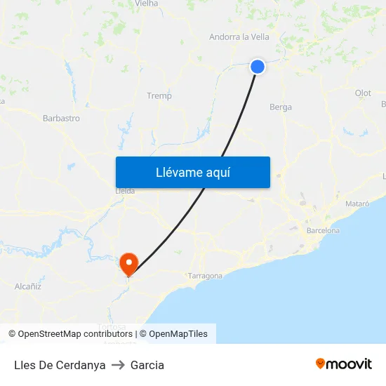 Lles De Cerdanya to Garcia map