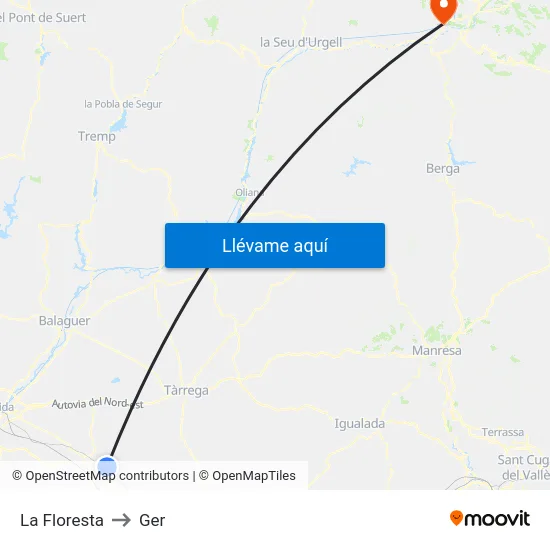 La Floresta to Ger map