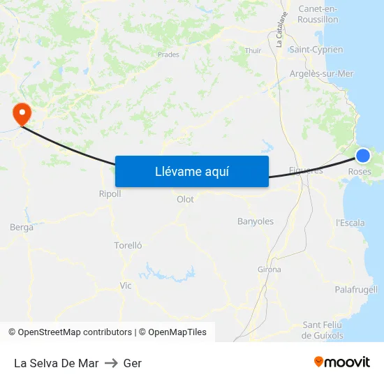 La Selva De Mar to Ger map