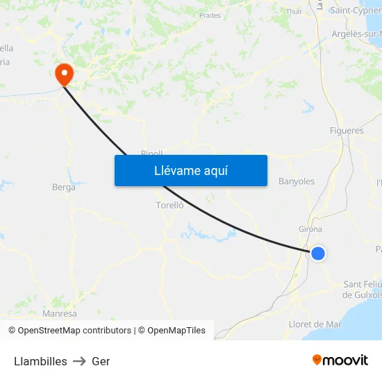 Llambilles to Ger map