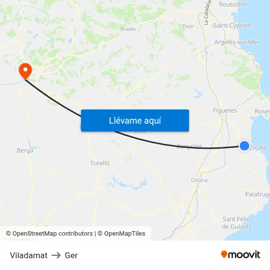Viladamat to Ger map