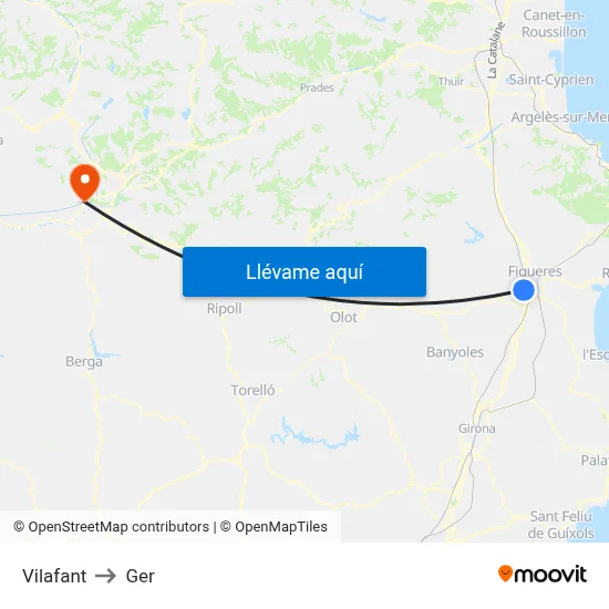 Vilafant to Ger map