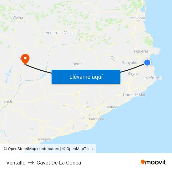 Ventalló to Gavet De La Conca map