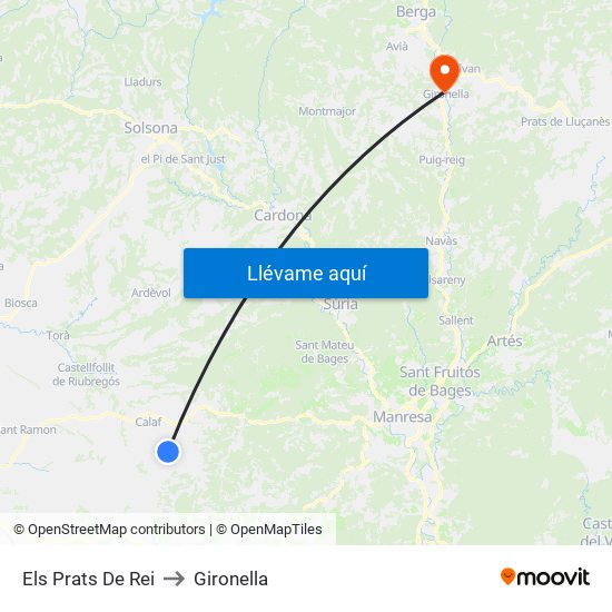 Els Prats De Rei to Gironella map