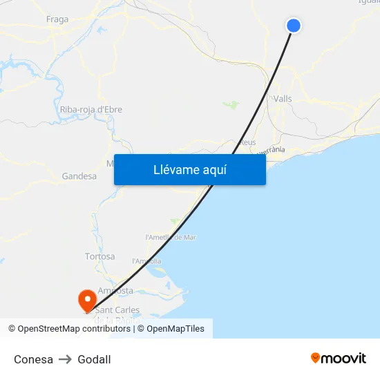 Conesa to Godall map