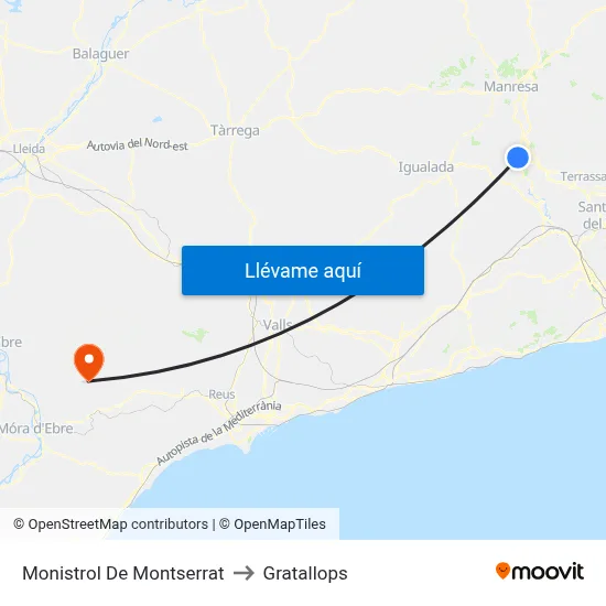 Monistrol De Montserrat to Gratallops map