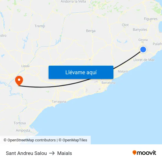 Sant Andreu Salou to Maials map