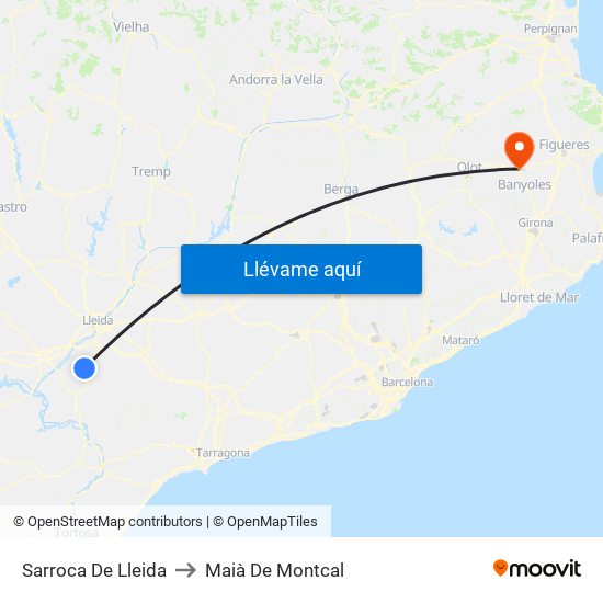 Sarroca De Lleida to Maià De Montcal map