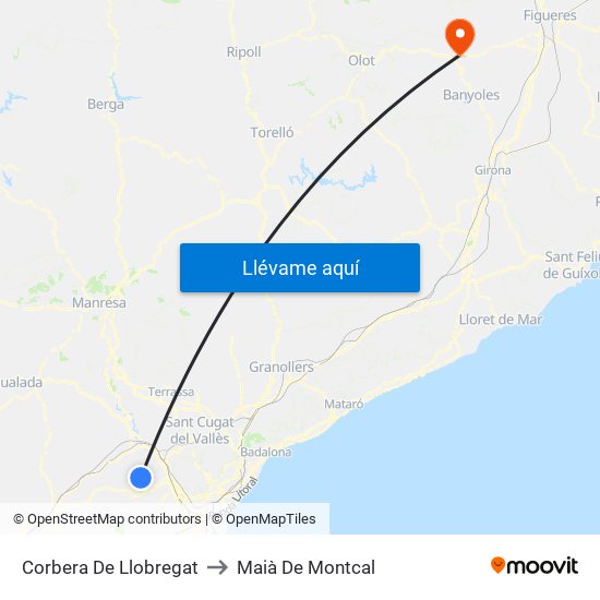 Corbera De Llobregat to Maià De Montcal map