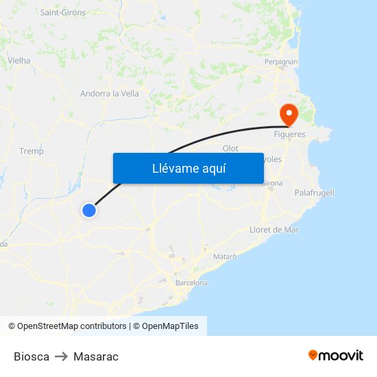 Biosca to Masarac map