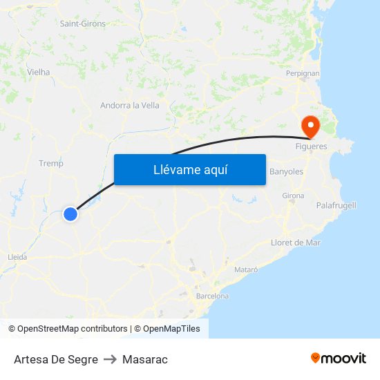 Artesa De Segre to Masarac map