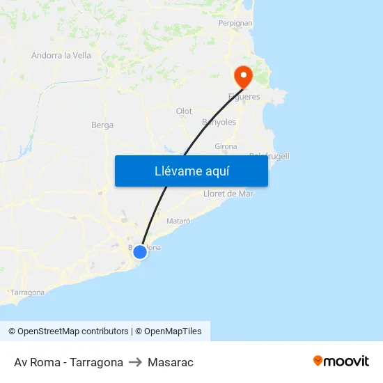 Av Roma - Tarragona to Masarac map